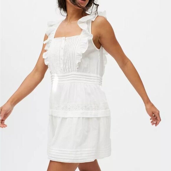Urban Outfitters Liz Ruffle Cotton Mini Dress - Picture 2 of 4